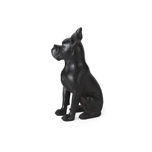 HomeRoots 9" Black Resin Bull Dog Tabletop Sculpture - 1 of 4