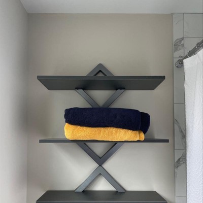 40" X 27.5" Three Tier Diamonds Shelving System Gunmetal - Danya B ...