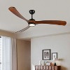 Wanze of Ocean 72 in. Smart Indoor/Outdoor Solid Wood 6 Speeds LED Ceiling Fan Light in Black with Three Downrods and Remote - 3 of 4