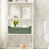 Aoibox Round Paper Rope Storage Basket Green with Handle Handmade Wicker Bin for Countertop Toilet Tank Organizing Gift - 4 of 4