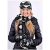 Women's Plaid 3-Piece Fleece Winter Set gloves scarf Hat - 4 of 4