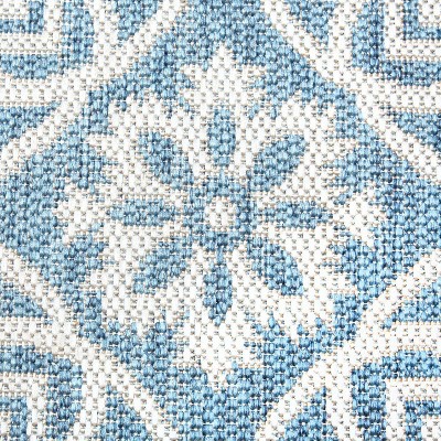 Danica Blue/Gray Geometric Medallion Indoor/Outdoor Rug