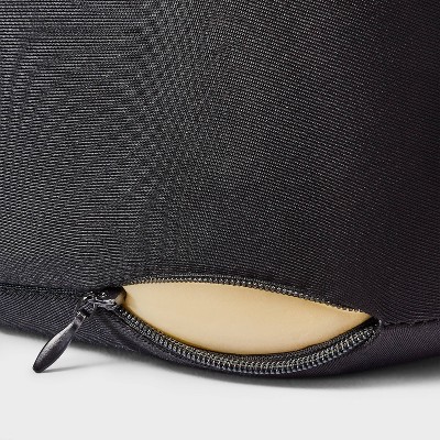 Contoured Memory Foam Neck Pillow - Black: U-Shape Travel Support