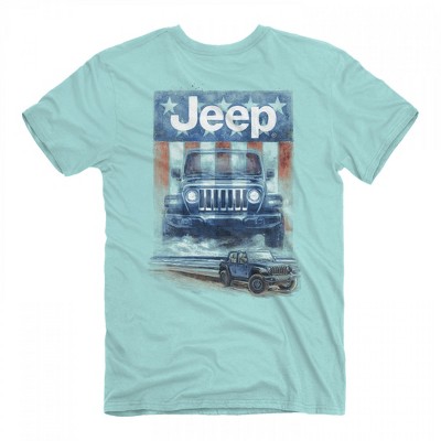 Mens Jeep USA Beach Rider Front and Back Print T-Shirt