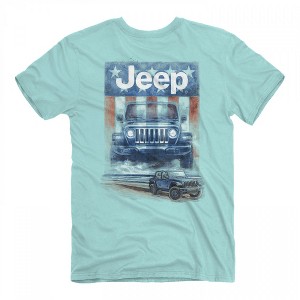 Mens Jeep USA Beach Rider Front and Back Print T-Shirt - 1 of 2