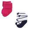 Luvable Friends Infant Girls Newborn and Baby Terry Socks, Stripe Ballet - 4 of 4