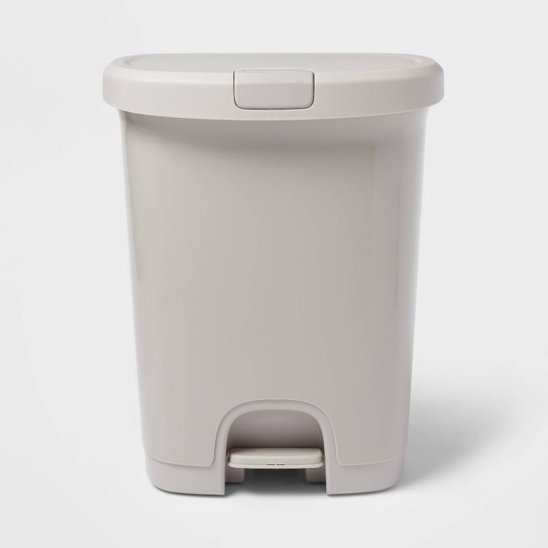 7gal Step Trash Can with Locking Lid Gray - Brightroom&#8482;, 1 of 5