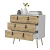 NicBex Rustic 3-Drawer Wide Bedroom Dressers with Wooden Legs,Chest of Drawers for Bedroom,Entryway,Chic Dresser Chest - 2 of 4