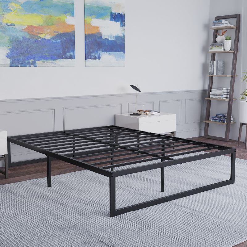 Emma and Oliver 14" Metal Platform Bed with Steel Slat Support and 12.5" of Underbed Storage - No Box Spring or Foundation Required, 2 of 12