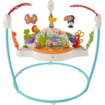 Fisher-Price Jumperoo Baby Bouncer & Activity Center With Lights And  Sounds, Rainforest