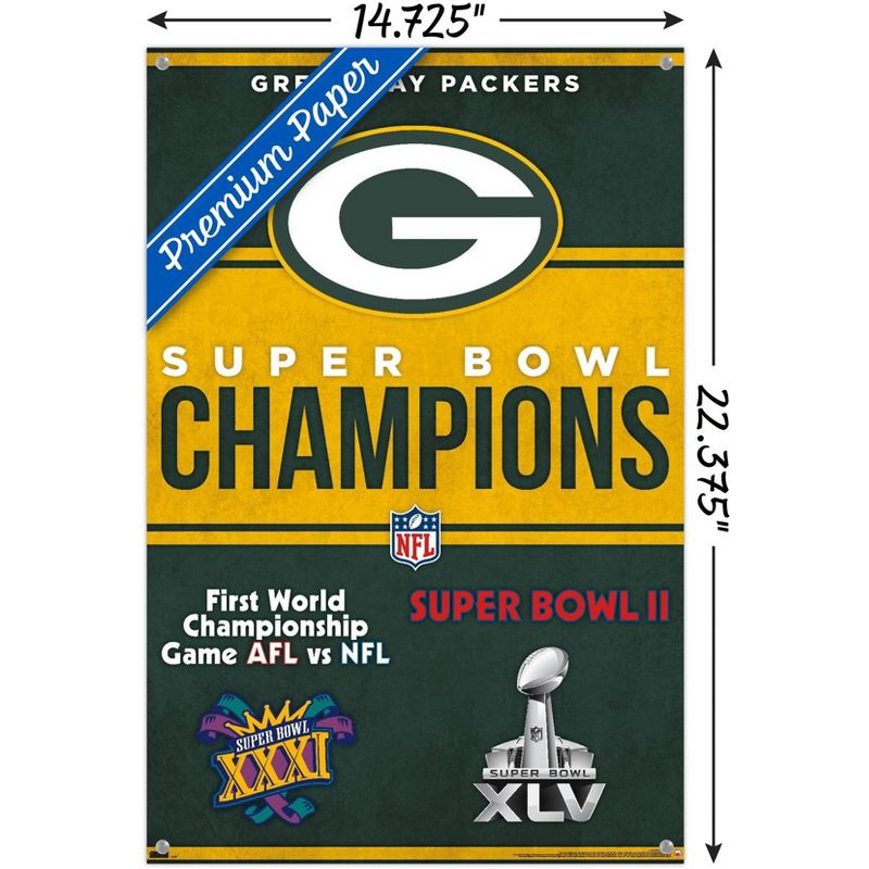 Trends International NFL Green Bay Packers - Champions 23 Unframed Wall Poster Prints, 3 of 7