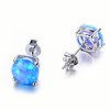 Blue Fire Opal Stud Earrings for Women Black Plated Ginger Lyne Collection - 4 of 4