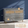 6 Drawer Rattan Dresser, Narrow Wicker Chest of Drawer with Railed Edge, Metal Legs - 2 of 4