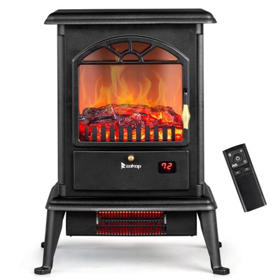 Karl Home 1500-Watt Freestanding Three-door Glass Electric Fireplace with Remote Control