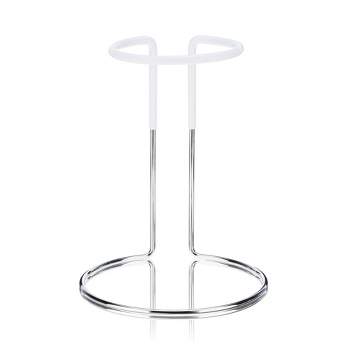 True Decanter Drying Stand and Holder, Essential Accessory Glassware Rack for Spot-Free Finish, Rubber Coating Protects Glass, Chrome Plated Iron