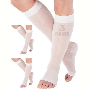 Absolute Support Women’s Sheer 15–20mmHg Graduated Compression Socks, Knee High 3-Pair – Circulation, Swelling Relief, A111-3 - 1 of 4
