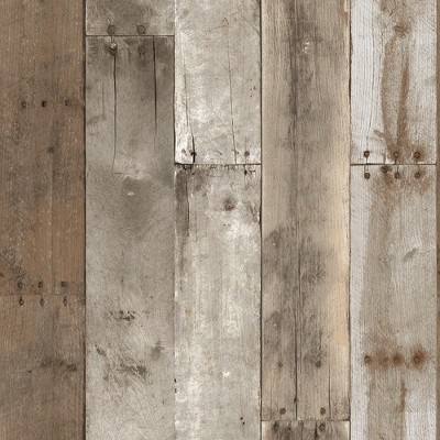 Tempaper Repurposed Weathered  Wood Self Adhesive Removable Wallpaper