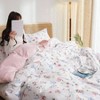Soft Floral Duvet Cover, King Size, White Pink, 3 - Piece Set with Pillow Shams - 3 of 4
