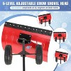 Snow Plow Shovel with Wheels, Heavy Duty Metal Snow Pusher with Adjustable Handle and Angled Blade for Driveway, Doorway, Sidewalk, Pavement - 4 of 4