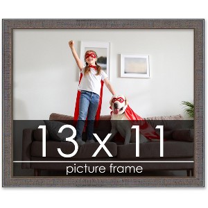 PosterPalooza | Photo Size Textured Grey Picture Frame - UV Acrylic, Foam Board Backing, Hanging Hardware - 1 of 4