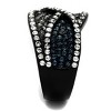 Slickblue Women’s Black Crossover Ring, Stainless Steel with Montana & Clear Pave Synthetic Crystals, Twisted Band, 5–10 - 4 of 4