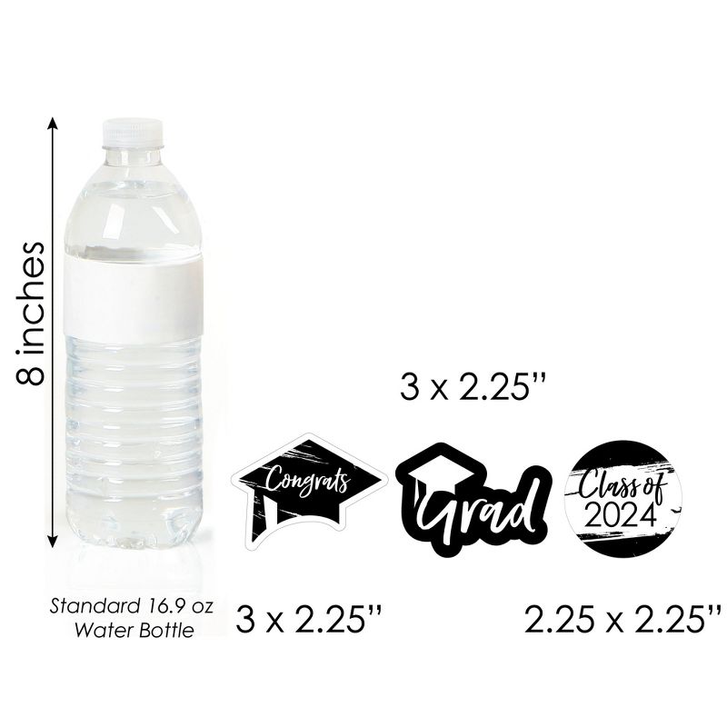 Big Dot of Happiness Black and White 2024 Graduation Party - DIY Shaped Cut-Outs - 24 Count, 5 of 6
