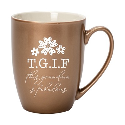 Elanze Designs TGIF This Grandma Is Fabulous Bronze 10 ounce New Bone China Coffee Cup Mug