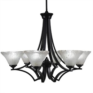 Toltec Lighting Zilo 6 - Light Chandelier in  Matte Black with 7" Frosted Crystal Shade - 1 of 1