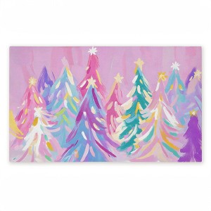 Stupell Industries Abstract Pastel Christmas Trees Printed Outdoor Door Mat, design by Arlington Prints, 18"x30" - 1 of 4