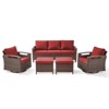 Belord 4 Piece Patio Furniture Set, All Weather Brown Wicker Outdoor Conversation Set with Patio Couch, Swivel Glider Chairs, and Metal Coffee Table - 2 of 4