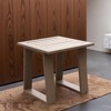 INFURNIC Patio End Tables Wood Grained Accent Table with Stylish and Durable Design, Pewter, 23"*23"*22" - 2 of 4