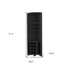 HomeRoots 71" Black Wood Corner Bar Cabinet - 3 of 4