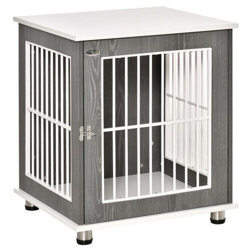 Pawhut Wooden Dog Crate Furniture Wire Pet Cage Kennel, End Table With  Double Doors, And Locks, For Medium And Large Dog House Indoor Use : Target