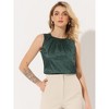 Allegra K Women's Satin Round Neck Sleeveless Work Office Pleated Blouse - 2 of 4