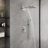 CASAINC 1-Spray Patterns with 2.5 GPM 22 Inches Wall Mount Dual Shower Heads in Spot Resist (Valve Included) - 3 of 4