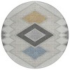 HomeRoots 8' Gray Gold And Charcoal Round Geometric Washable Indoor Outdoor Area Rug - 4 of 4
