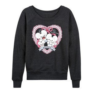 Women's - Pokémon - Maushold 4 Coquette Lightweight French Terry Wide Neck Long Sleeve Graphic Shirt - 1 of 4