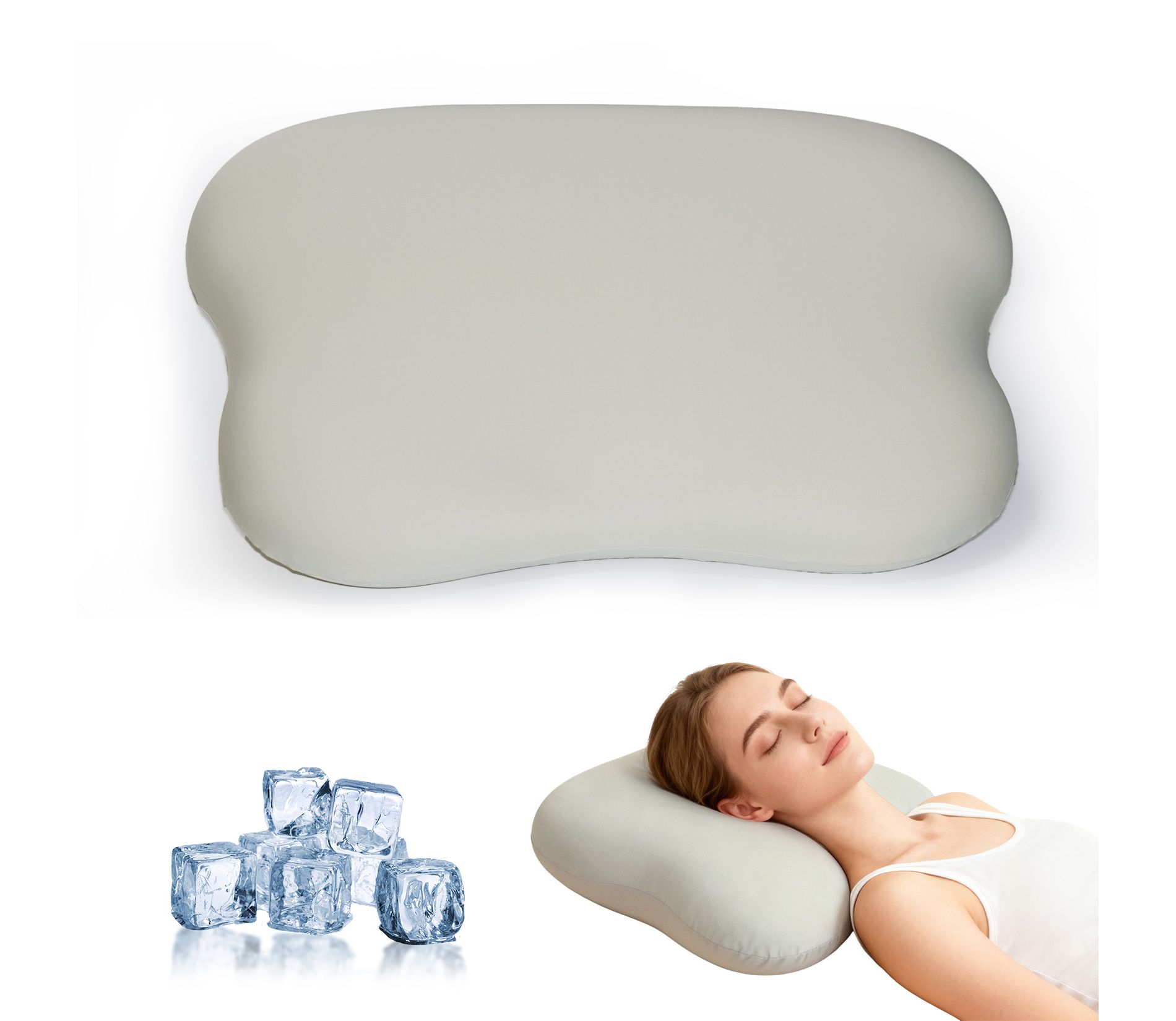 Breathable Cooling Memory Foam Cervical Pillow, Slow Rebound & Contouring, for Back and Side Sleepers