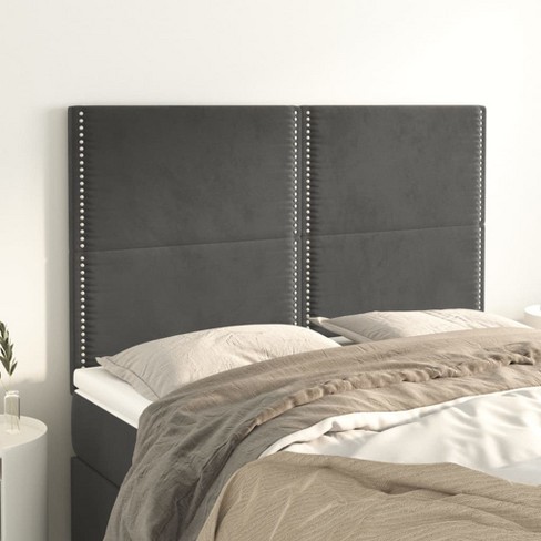 Vidaxl 4-piece Headboard Set, Dark Gray Velvet, Engineered Wood Solid ...