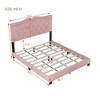 Full/Queen Size Velvet Upholstered Platform Bed with Rivet Design Tufted Headboard 4A - ModernLuxe - 3 of 4