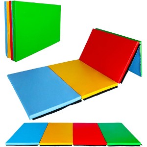 Gulches Folding aerobics mat, extra thick high-density gymnastics mat, tear-resistant aerobics mat for mixed martial arts, stretching, gymnastics - 1 of 4