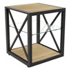 NicBex Industrial 3-Tier End Table with Drawer, Tempered Glass & Metal Frame Side Table, Modern Nightstand for Bedroom, Living Room Small Table - 3 of 4