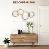 VYNXARIA 42" x 22" Metal Wall Art Modern Mirror Decor Home Hanging Wall Sculptures for Living Room Bedroom Dining Room, Gold - 2 of 4