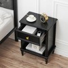 Night Stands  Wood End Table with Storage Drawer and Shelf - 4 of 4