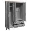 Whisen Elegant Design 3-Doors Wardrobe Storage with Cabinets and Two Hanging Rods - image 4 of 4