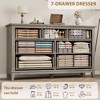 Homhougo 7 Drawer Dressers for Bedroom, Wood Dresser for Closet, 54" Wide Chest Dresser, Modern Chest of Drawers for Living Room Hallway - 3 of 4