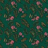 Floral Square Throw Pillow Emerald - Skyline Furniture: Vintage Linen & Cotton, Indoor, Zipper Closure, Botanical Pattern - 4 of 4