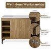 HYLEORY 48" Bathroom Vanity with Basin, Bathroom Storage Cabinet with Two Doors and open shelf, Solid Frame - 4 of 4