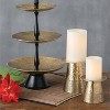 Sullivans Set of 2 Pillar Candle Holder 6.5"H & 4.5"H gold - 3 of 4