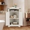 Small Corner Cabinet with Barn Doors, Adjustable Shelf, Farmhouse Bathroom Table with Storage - 2 of 4